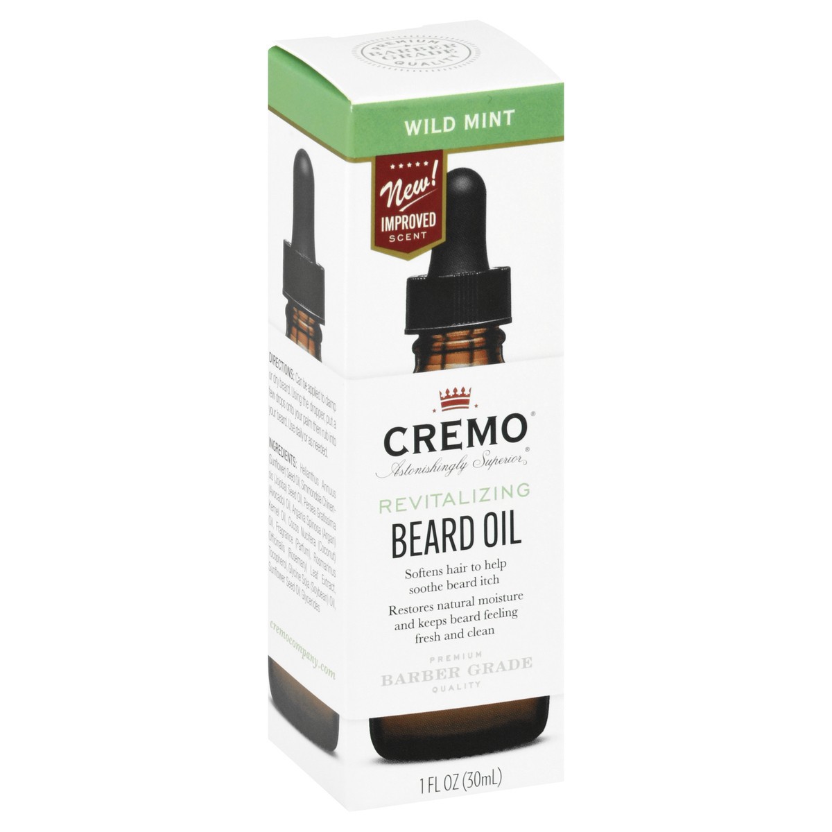 slide 9 of 9, Cremo Astonishingly Superior Revitalizing Wild Mint Beard Oil 1 oz, 1 oz