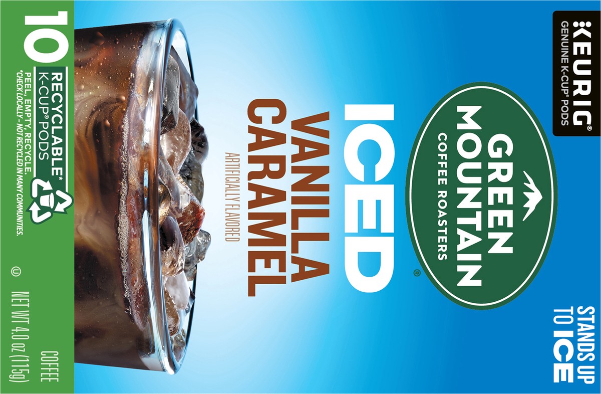 slide 7 of 10, Green Mountain Coffee Roasters ICED Vanilla Caramel, Single Serve Keurig K-Cup Pods, Flavored Iced Coffee- 4 oz, 10 ct