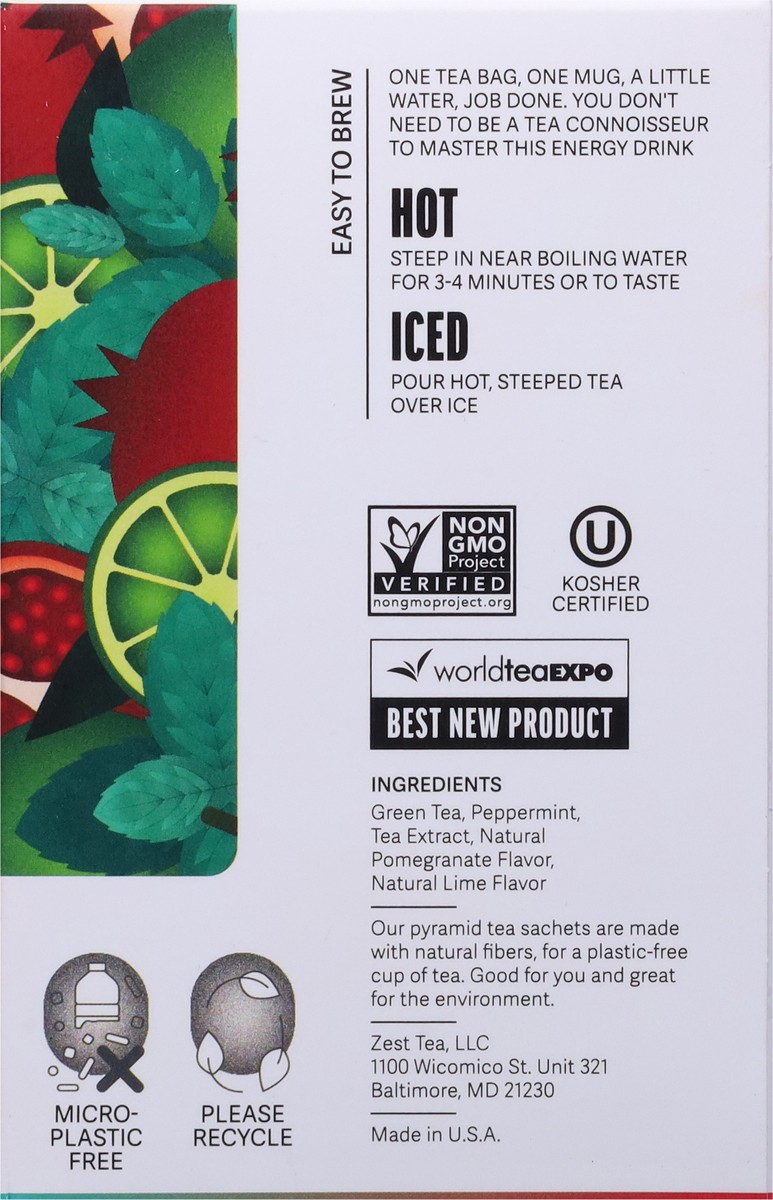 slide 4 of 14, Zest Pomegranate Mojito Green Tea 15 Tea Bags, 15 ct