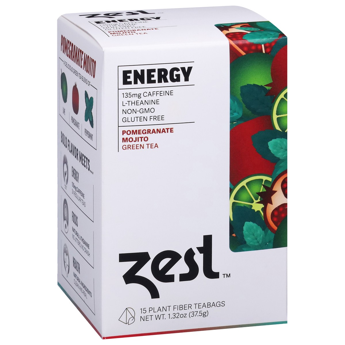 slide 14 of 14, Zest Pomegranate Mojito Green Tea 15 Tea Bags, 15 ct