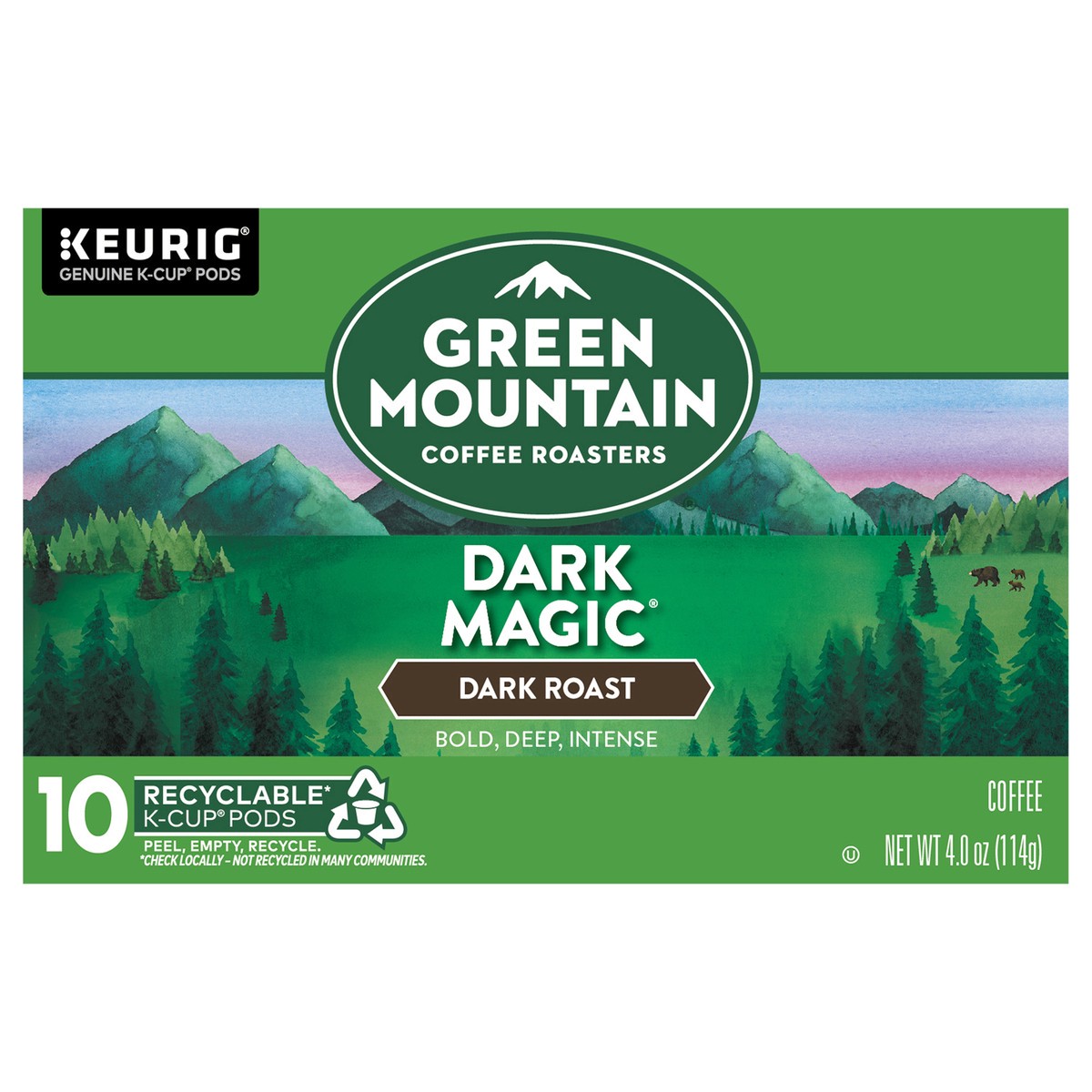slide 7 of 10, Green Mountain Coffee Roasters Dark Magic Keurig Single-Serve K-Cup Pods, Dark Roast Coffee, 10 Count, 10 ct