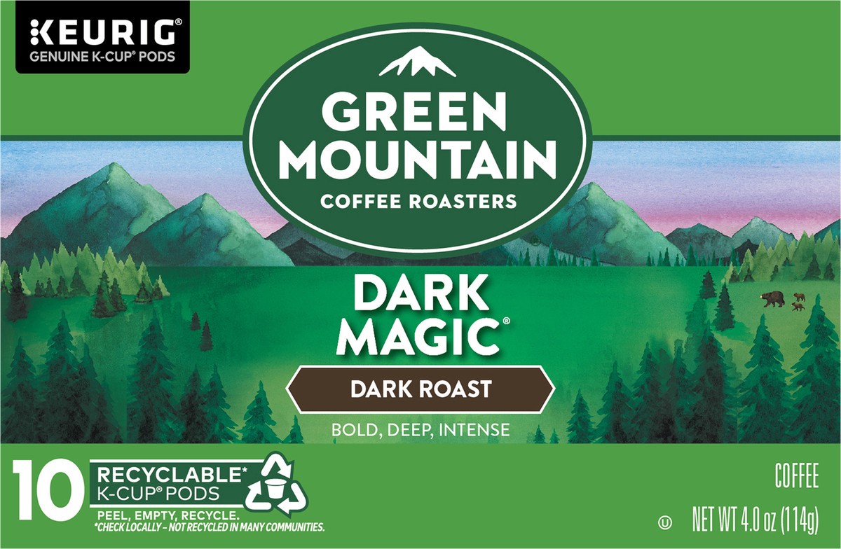 slide 10 of 10, Green Mountain Coffee Roasters Dark Magic Keurig Single-Serve K-Cup Pods, Dark Roast Coffee, 10 Count, 10 ct