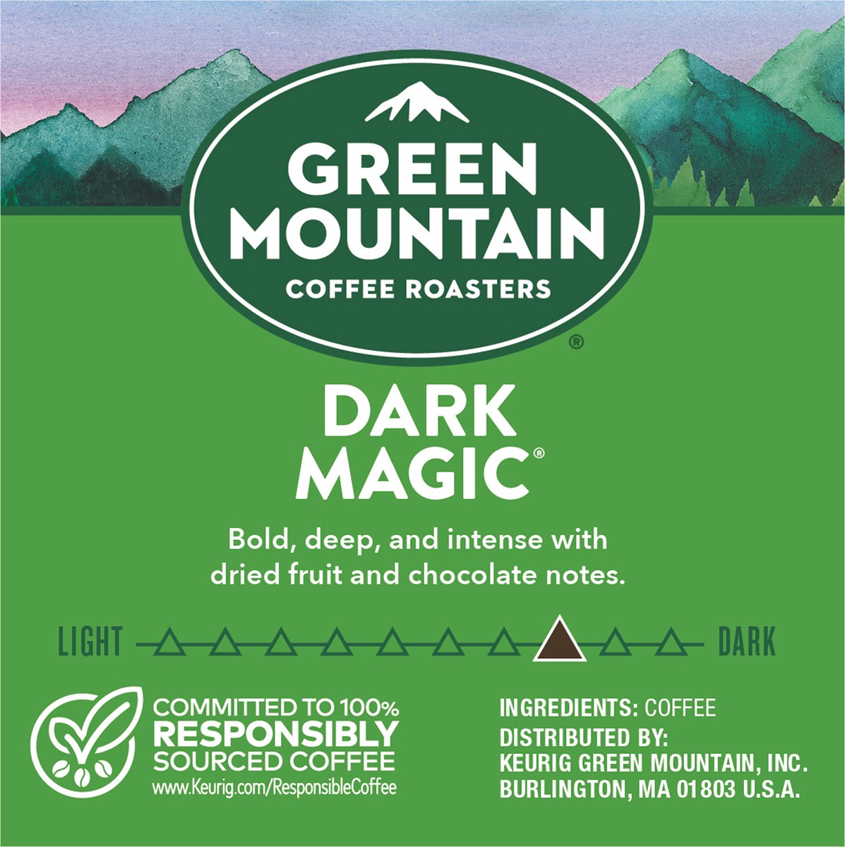 slide 3 of 10, Green Mountain Coffee Roasters Dark Magic Keurig Single-Serve K-Cup Pods, Dark Roast Coffee, 10 Count, 10 ct