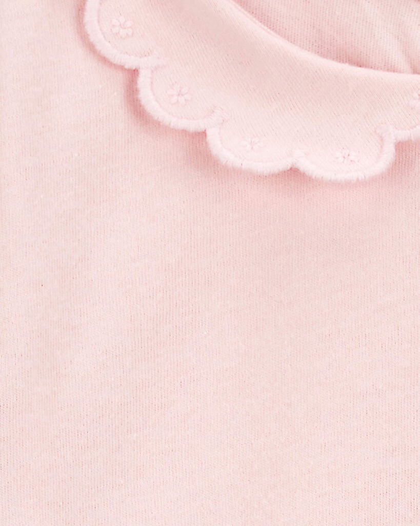 slide 2 of 2, Oshkosh Baby Scalloped Collar Short-Sleeve Bodysuit - Pink Pink 3M, 1 ct