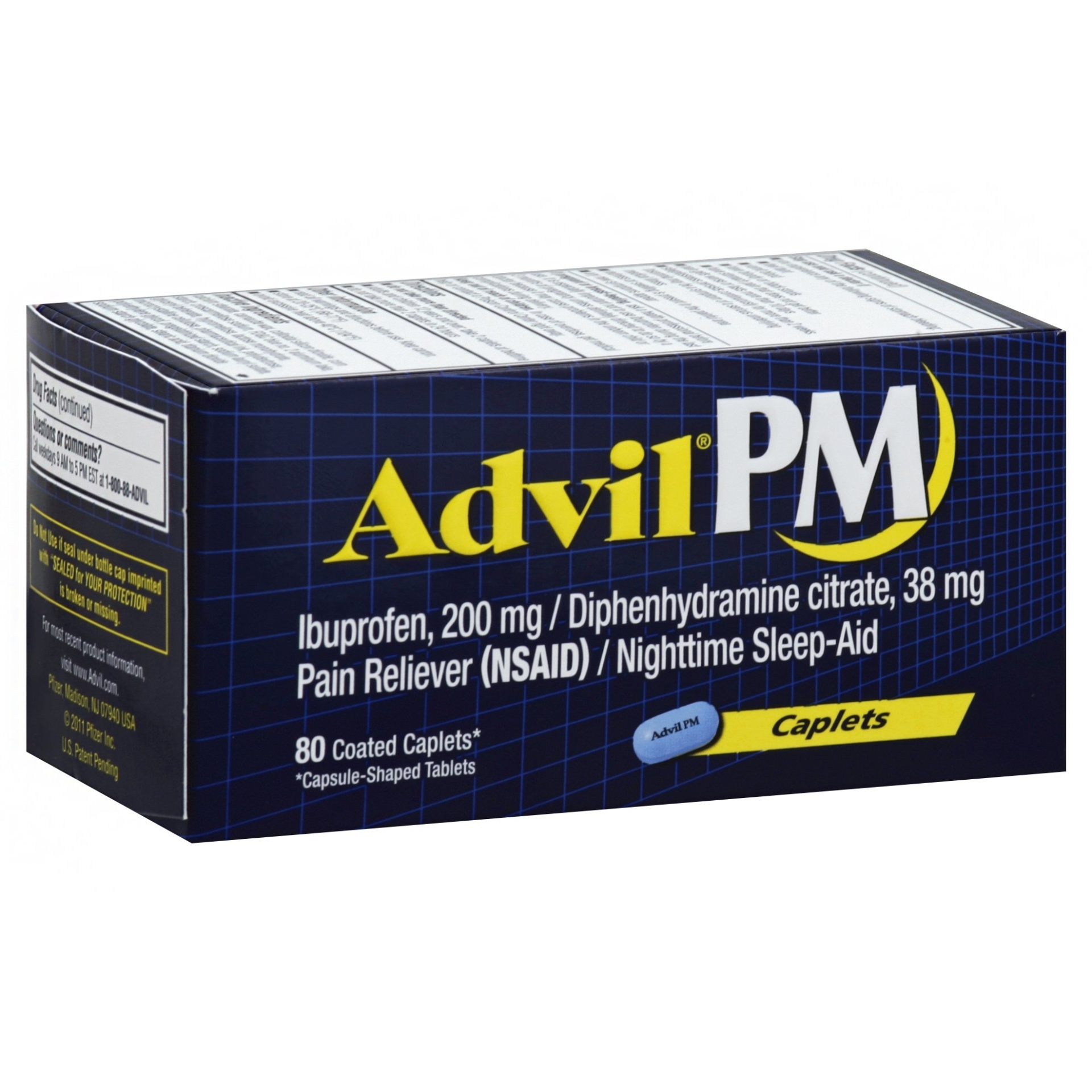 slide 1 of 1, Advil PM Caplets, 80 ct