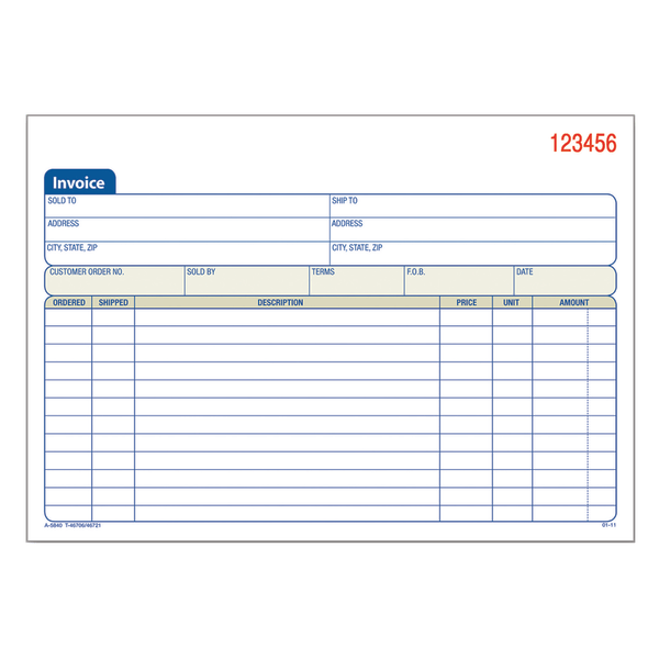 slide 1 of 5, Adams Carbonless Invoice Books, 2-Part, 8 7/16'' X 5 9/16'', Pack Of 50, 1 ct