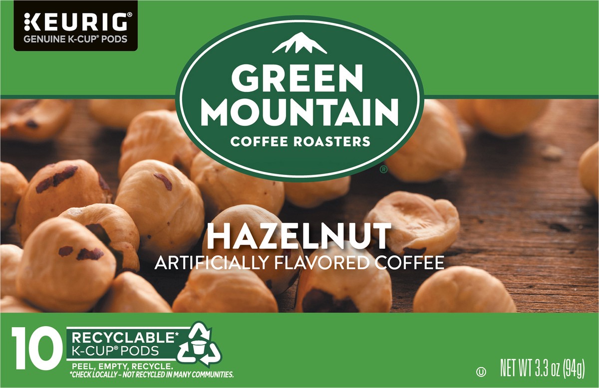 slide 3 of 10, Green Mountain Coffee Roasters Hazelnut Keurig Single-Serve K-Cup Pods, Light Roast Coffee, 10 Count, 10 ct
