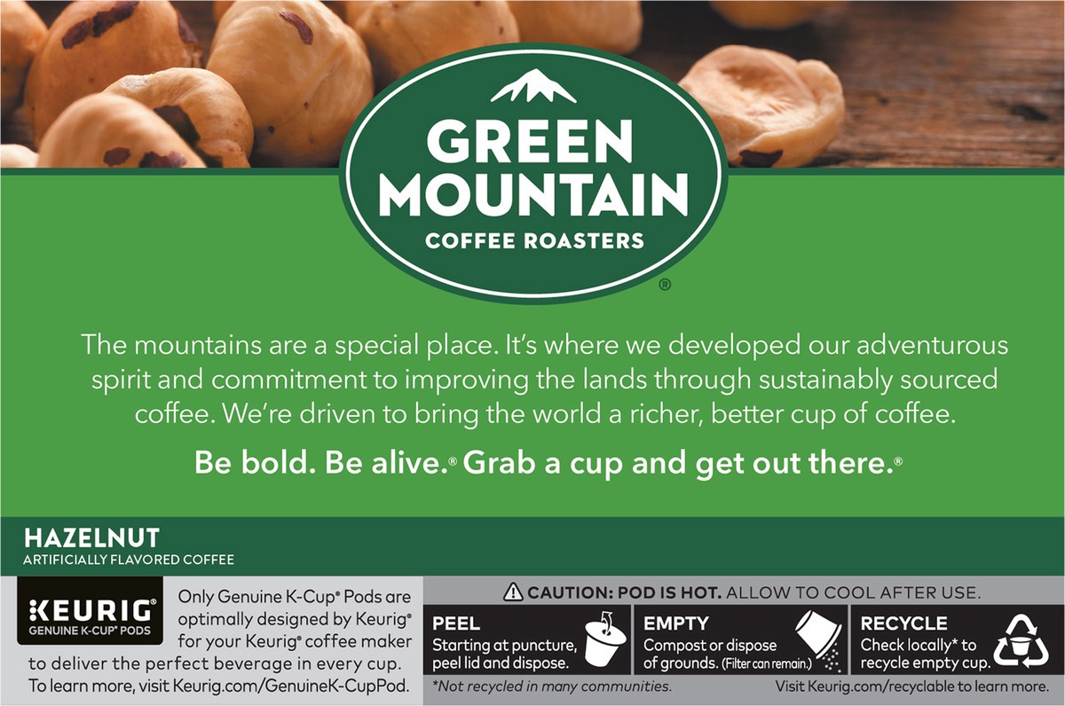 slide 6 of 10, Green Mountain Coffee Roasters Hazelnut Keurig Single-Serve K-Cup Pods, Light Roast Coffee, 10 Count, 10 ct