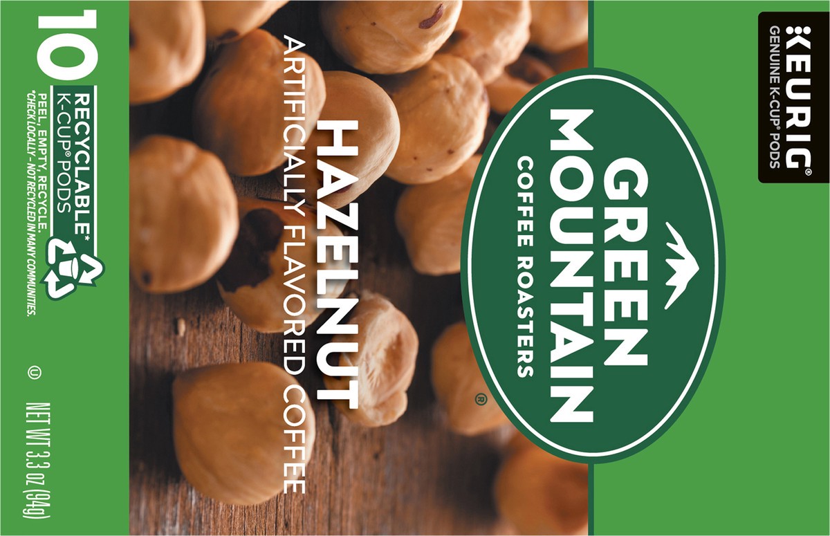 slide 10 of 10, Green Mountain Coffee Roasters Hazelnut Keurig Single-Serve K-Cup Pods, Light Roast Coffee, 10 Count, 10 ct