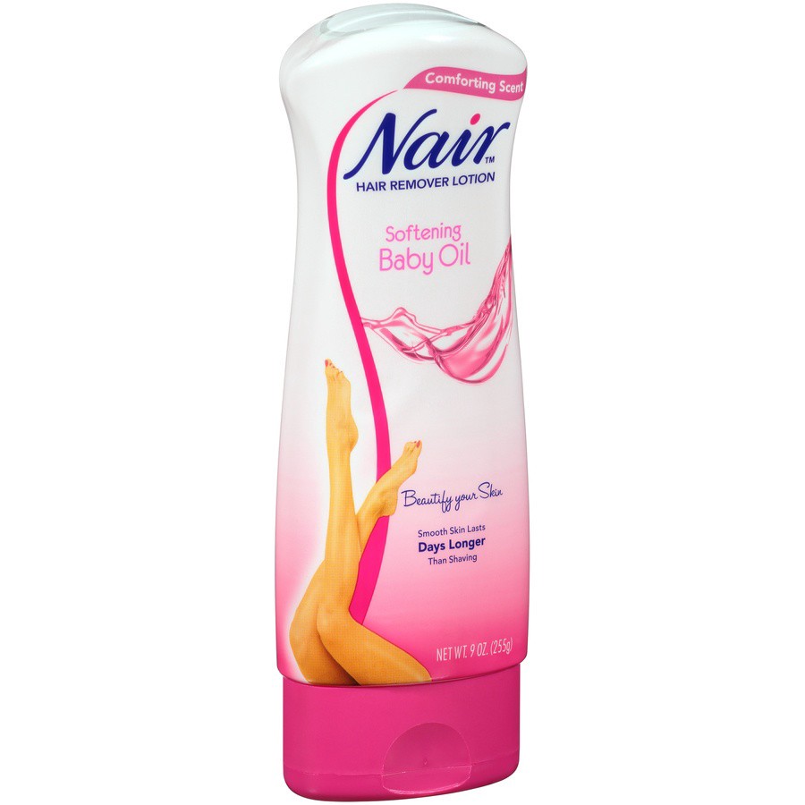 slide 2 of 7, Nair Softening Baby Oil Comforting Scent Hair Remover Lotion 9 oz, 9 oz