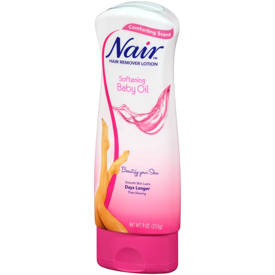 slide 3 of 7, Nair Softening Baby Oil Comforting Scent Hair Remover Lotion 9 oz, 9 oz