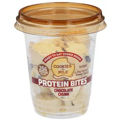 Cookies-N-Milk Ready-To-Eat Protein Cookie Dough Bites Chocolate Chunk 6 Oz Cup - 6 Oz