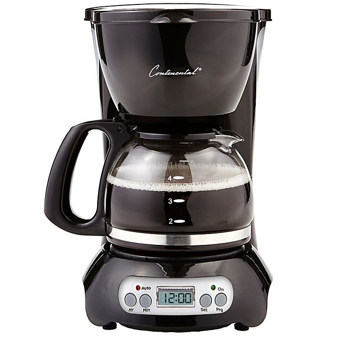 slide 1 of 5, Continental Electric 4-Cup Digital Coffee Maker - Black, 1 ct