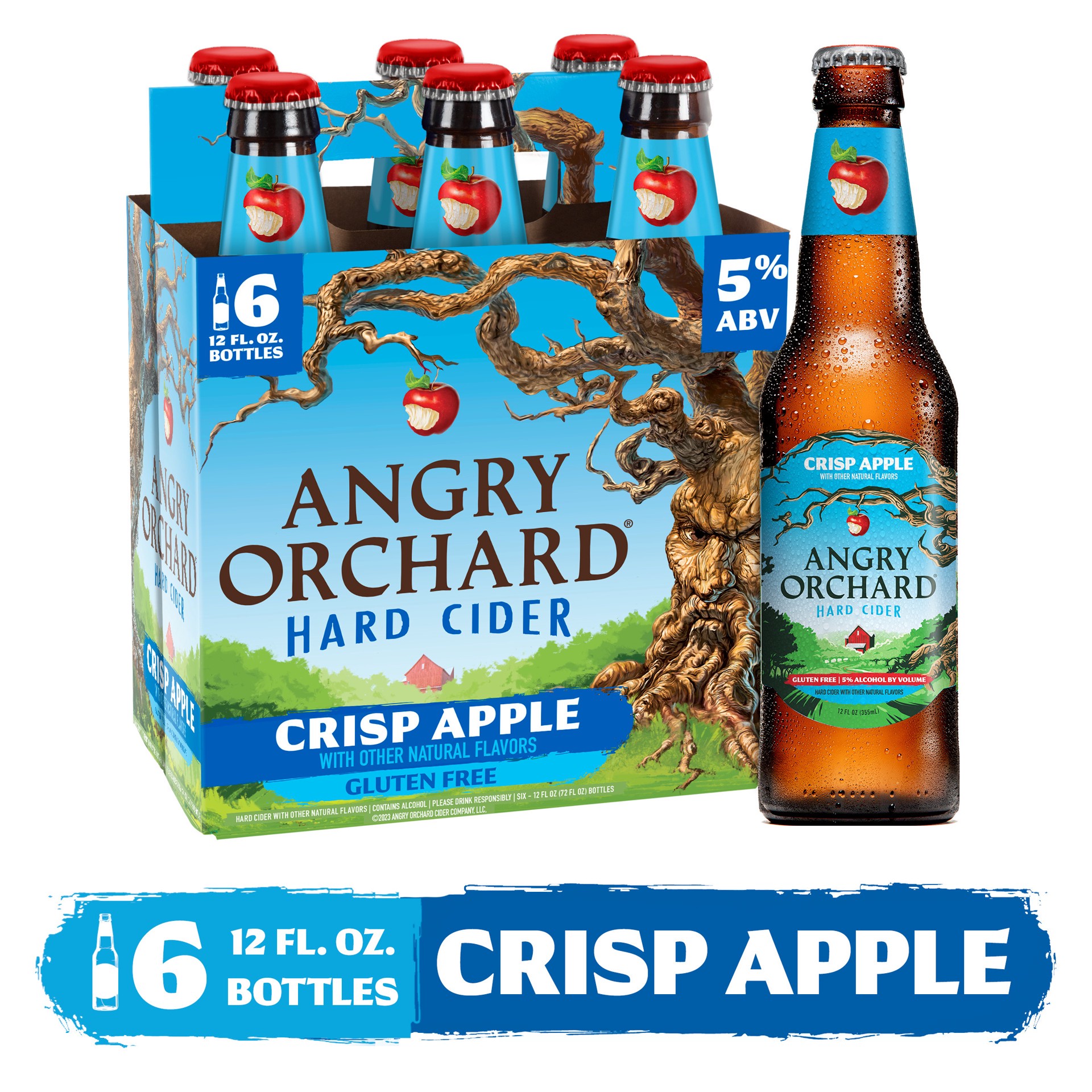 slide 1 of 6, Angry Orchard Crisp Apple Hard Cider, Spiked (12 fl. oz. Bottle, 6pk.), 6 ct; 12 oz