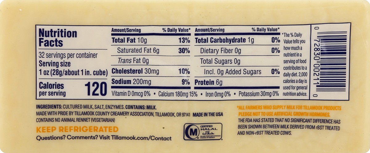 slide 8 of 10, Tillamook Medium White Cheddar Cheese Block, 32 oz