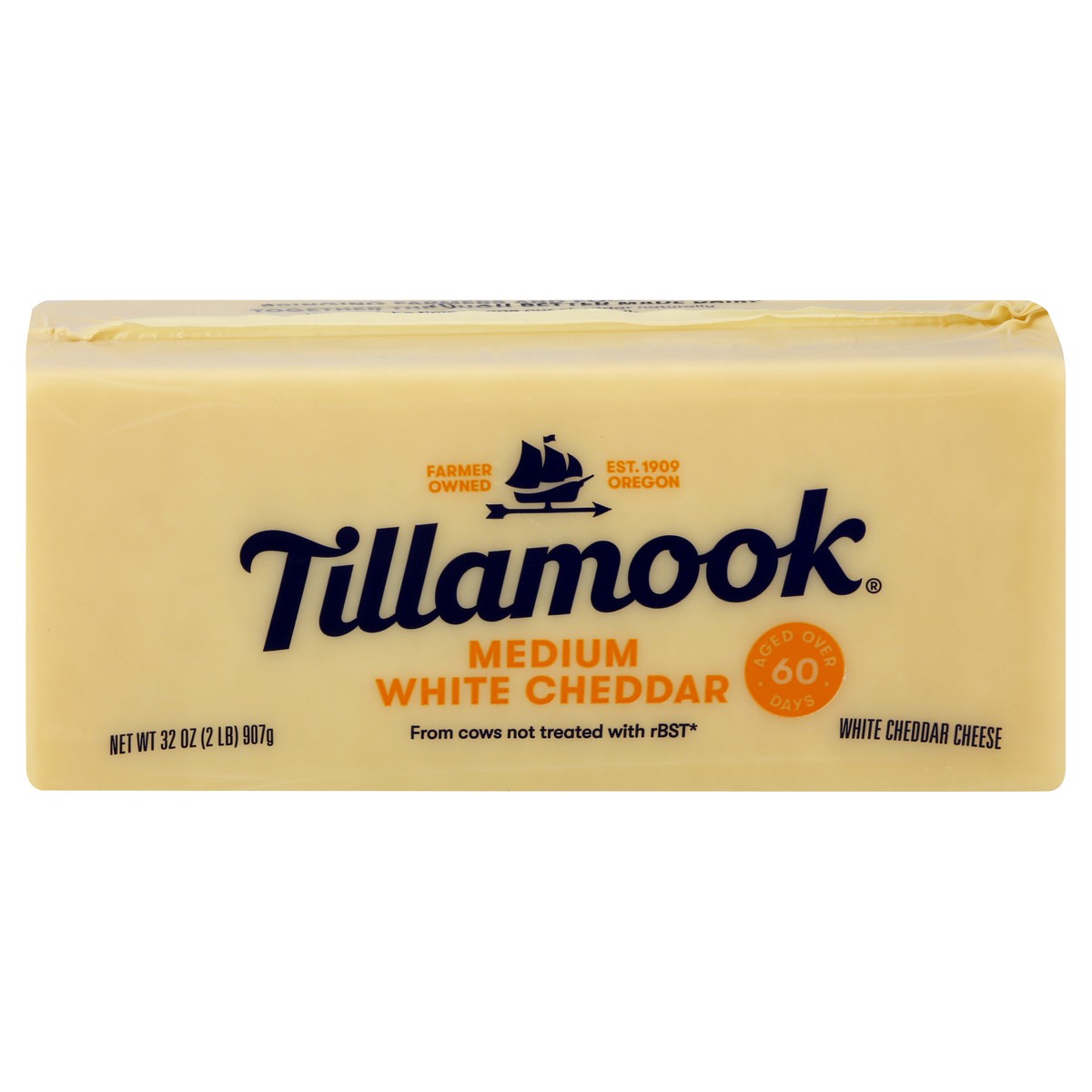 slide 1 of 10, Tillamook Medium White Cheddar Cheese Block, 32 oz