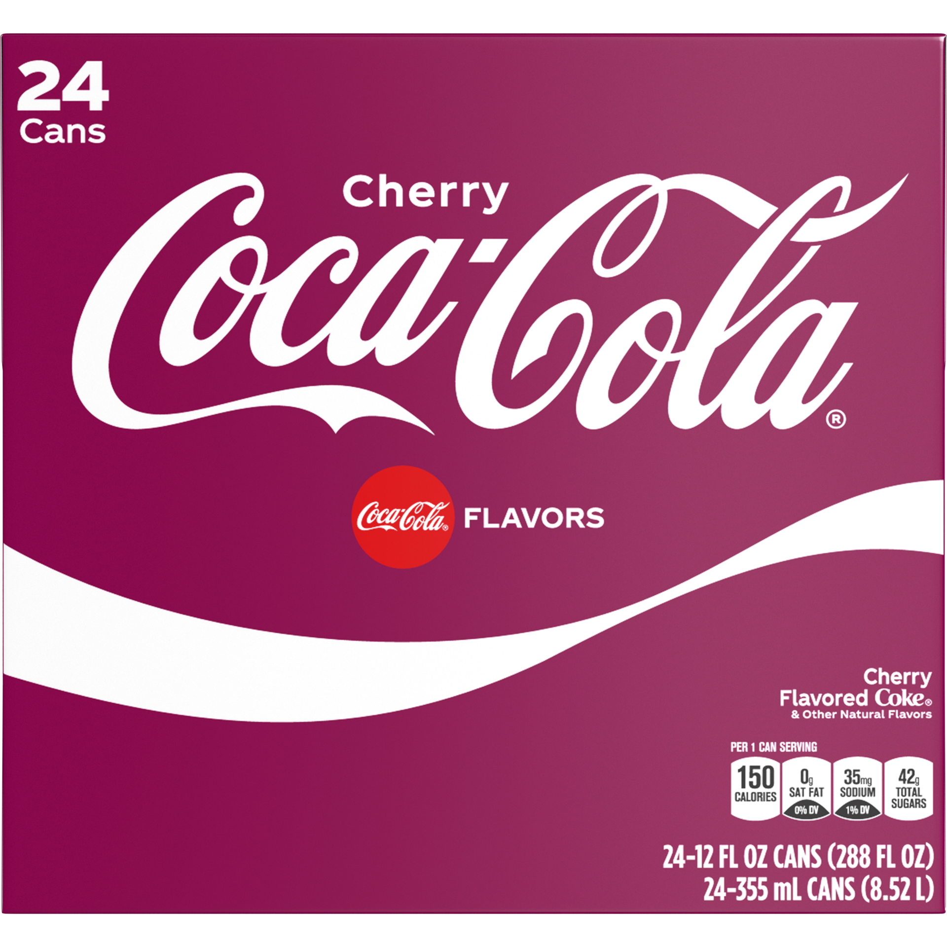 slide 2 of 5, Coca-Cola Cherry Cans, 12 fl oz, 24 Pack, 24 ct