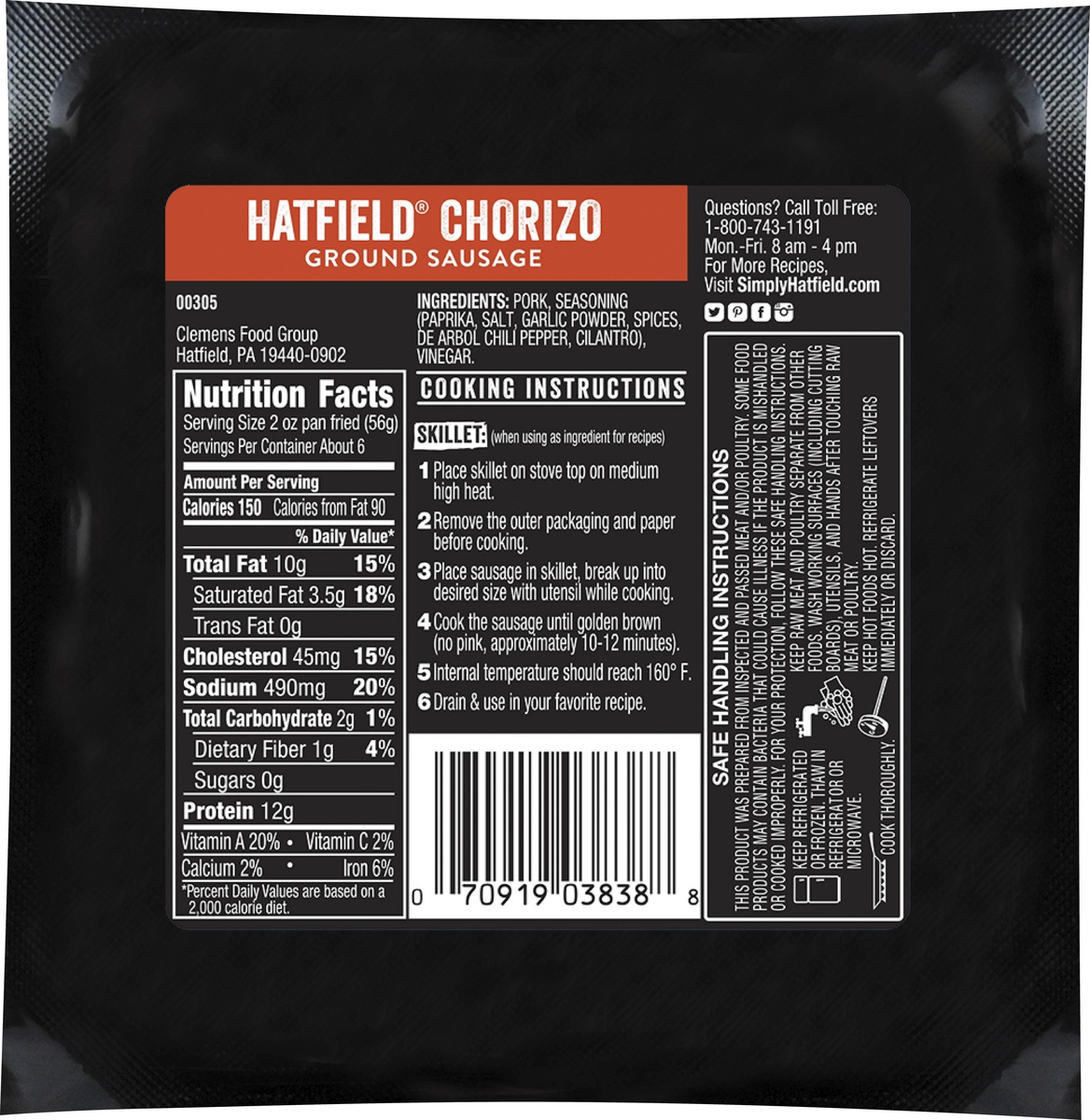 slide 7 of 7, Hatfield Ground Chorizo, 16 oz
