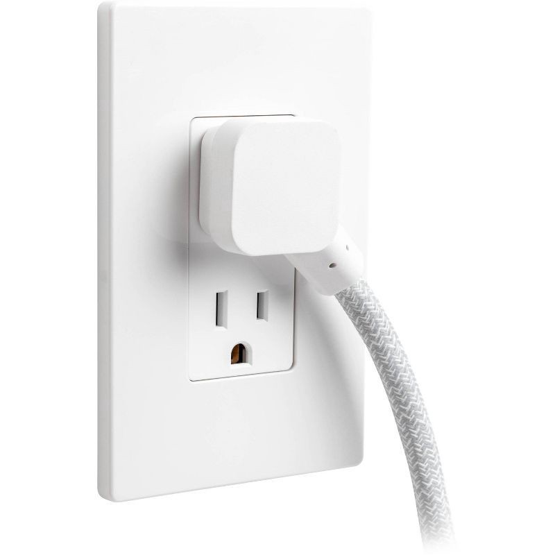 slide 4 of 8, General Electric 2-Outlet Extension Cord 2 USB-A 1 USB-C 12W 6' 16AWG Braided White/Gray, 1 ct