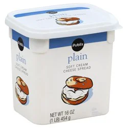 Publix Cream Cheese Spread, Plain, Soft