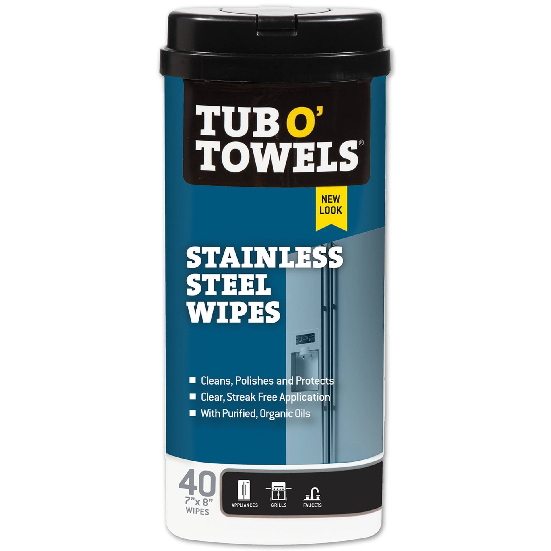 slide 1 of 5, Tub O' Towels Heavy Duty Stainless Steel Wipes, 40 ct