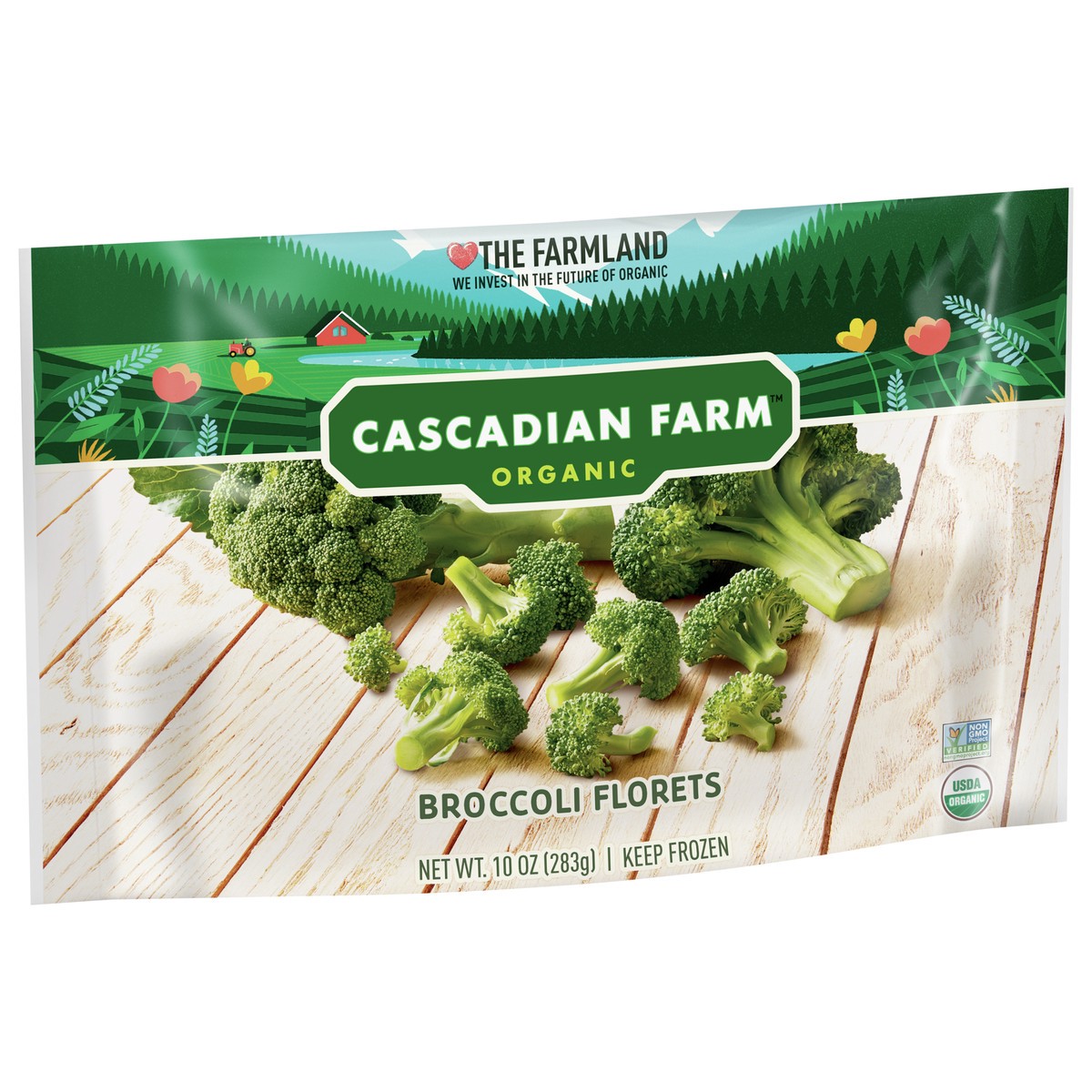 slide 2 of 9, Cascadian Farm Organic Broccoli Florets, 10 oz