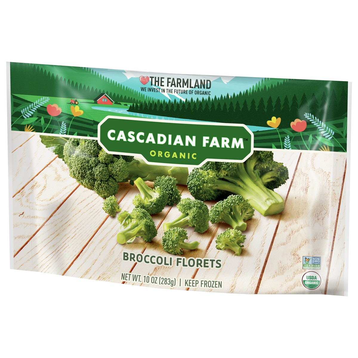 slide 3 of 9, Cascadian Farm Organic Broccoli Florets, 10 oz