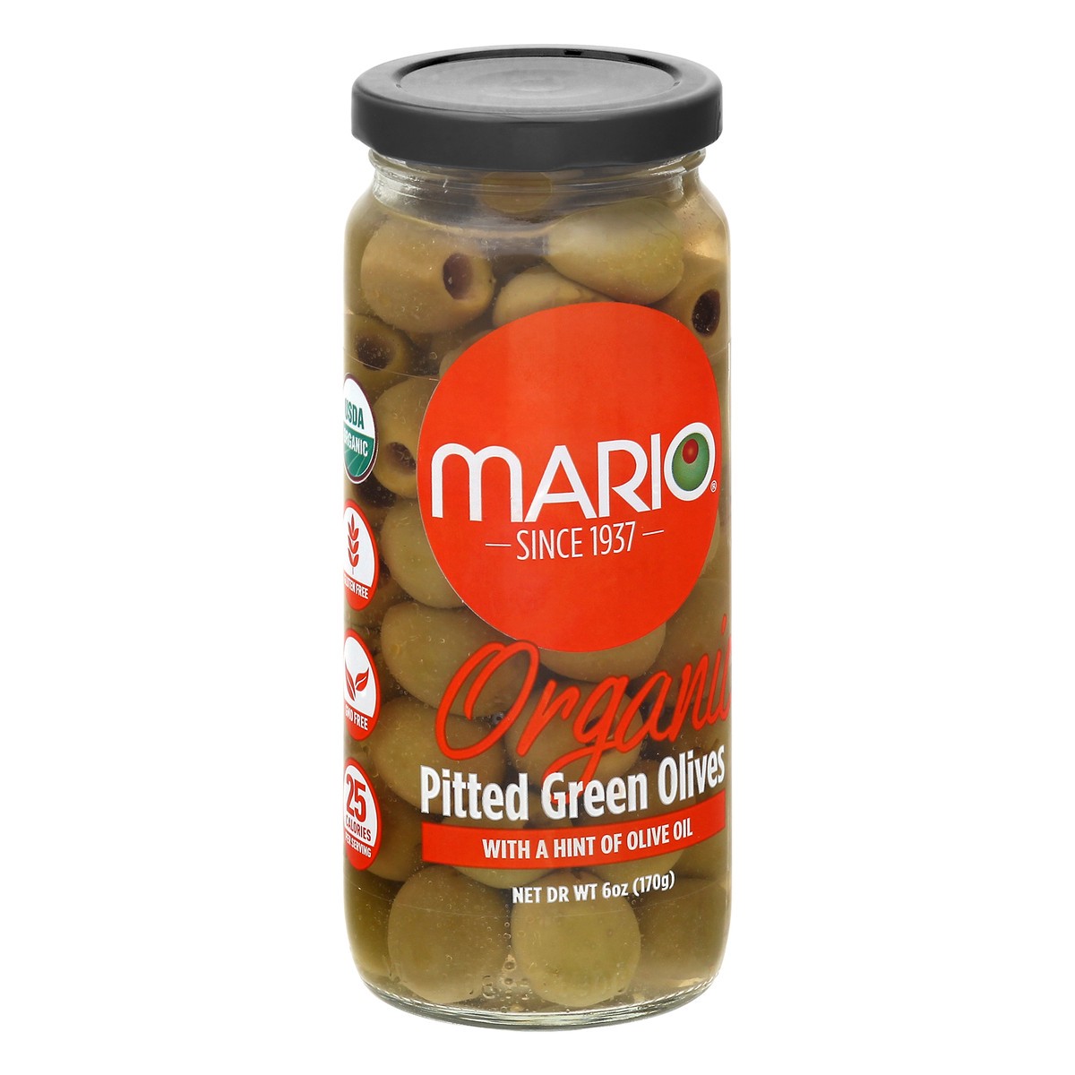 slide 2 of 12, Mario Organic Green Pitted Olives 6 oz, 6 oz