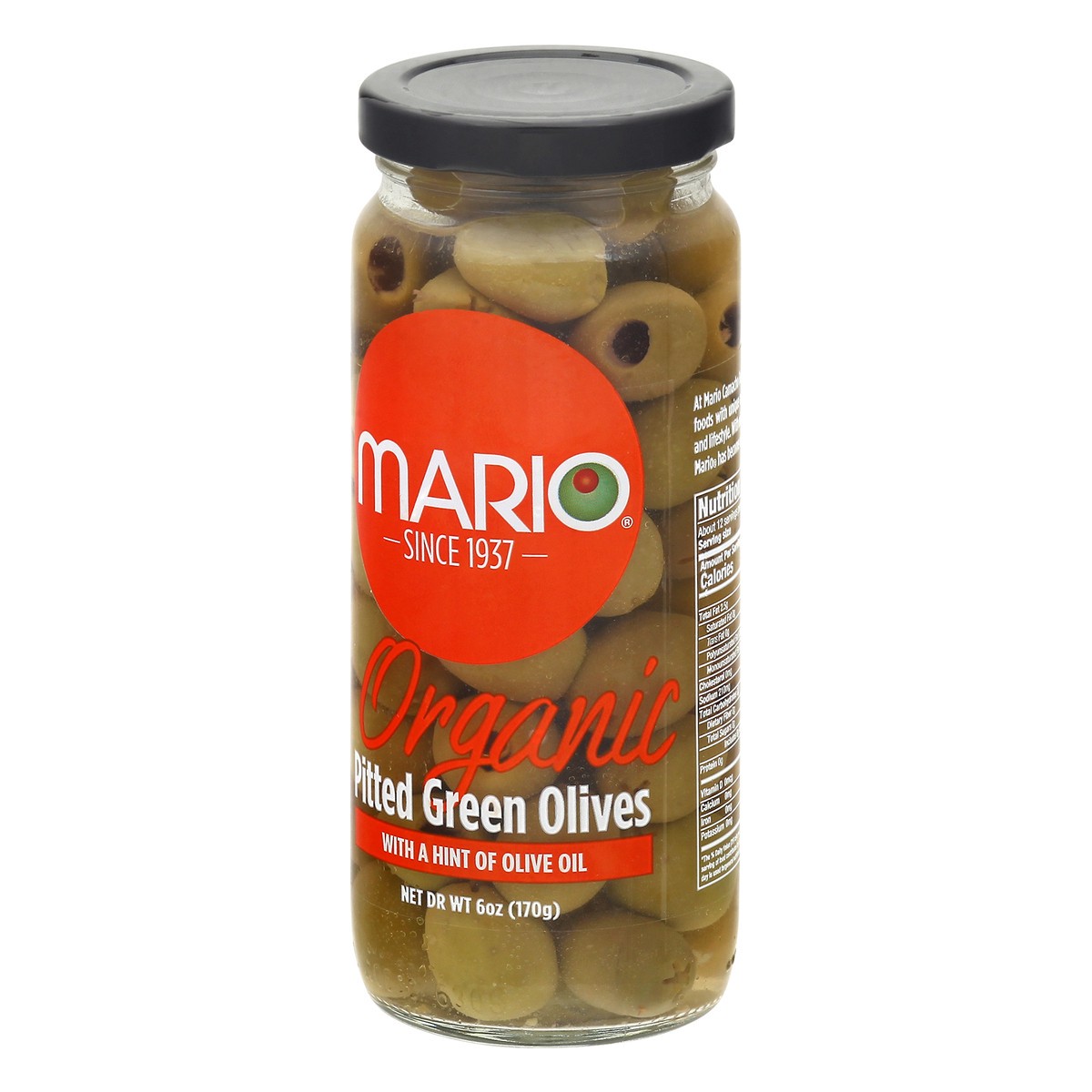 slide 10 of 12, Mario Organic Green Pitted Olives 6 oz, 6 oz