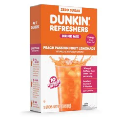 Dunkin'' Dunkin'’ Refreshers Singles To Go! 10 ct Peach Passionfruit Lemonade Drink Mix