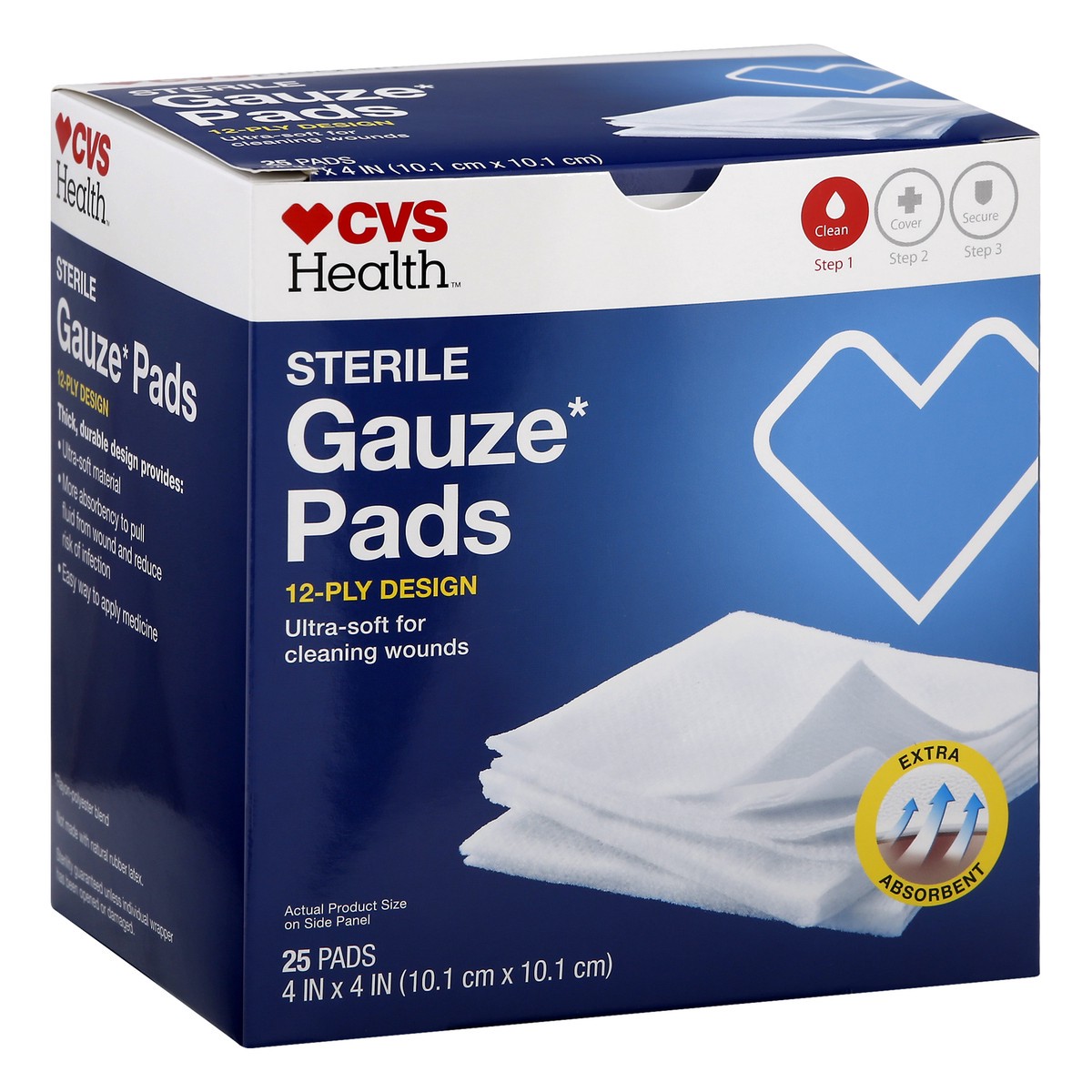 slide 2 of 11, CVS Health Gauze Pads Sterile 12-Ply Design, 25 ct