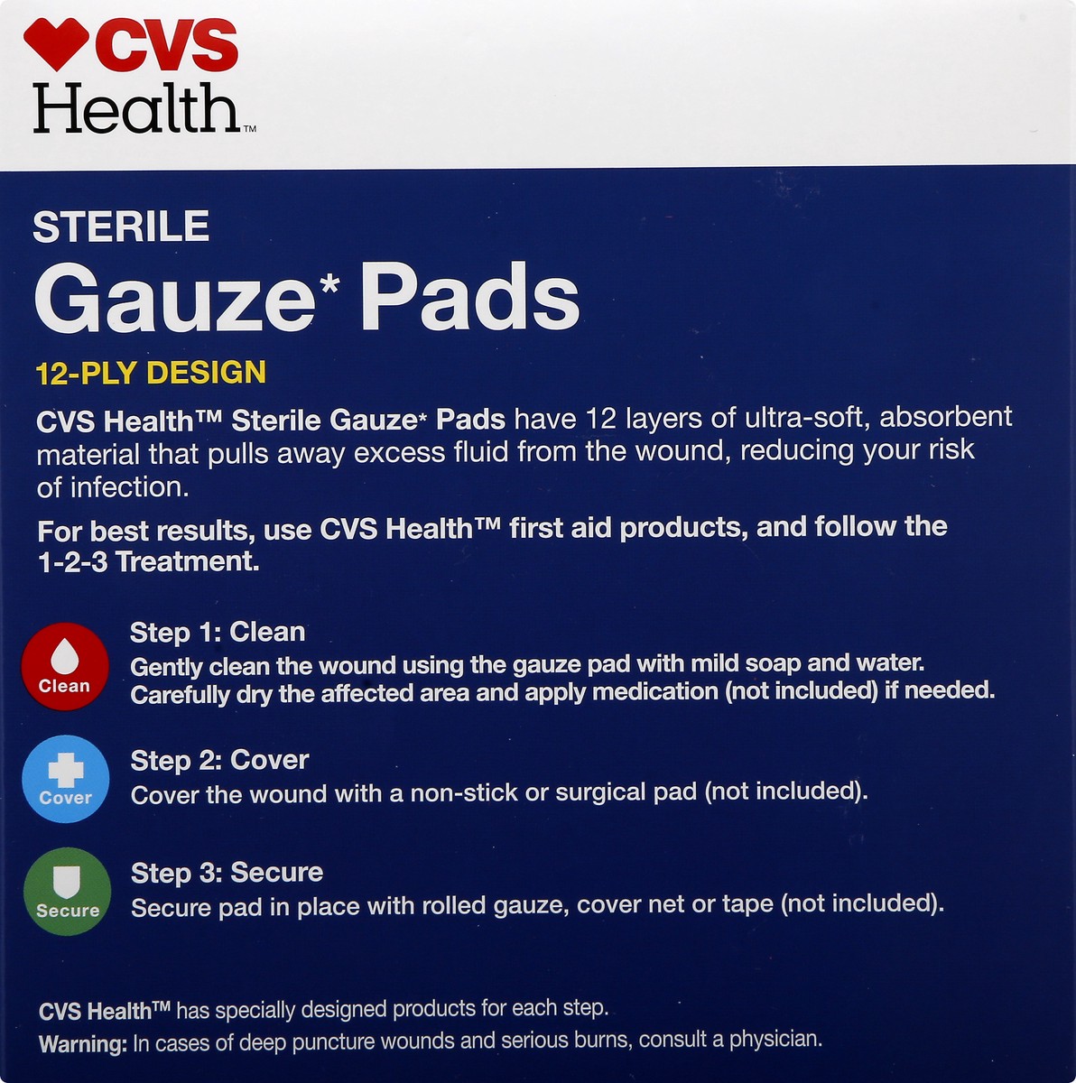 slide 9 of 11, CVS Health Gauze Pads Sterile 12-Ply Design, 25 ct