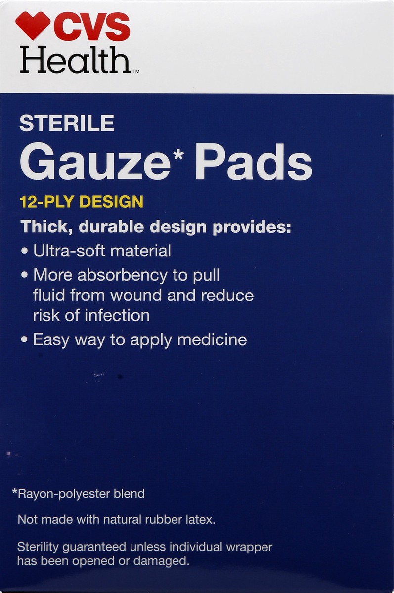 slide 3 of 11, CVS Health Gauze Pads Sterile 12-Ply Design, 25 ct