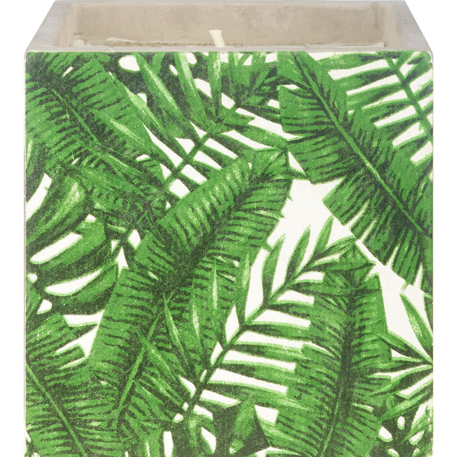 slide 1 of 1, DECORWARE Square Palm Leaves Concrete Vessel, 20.7 oz