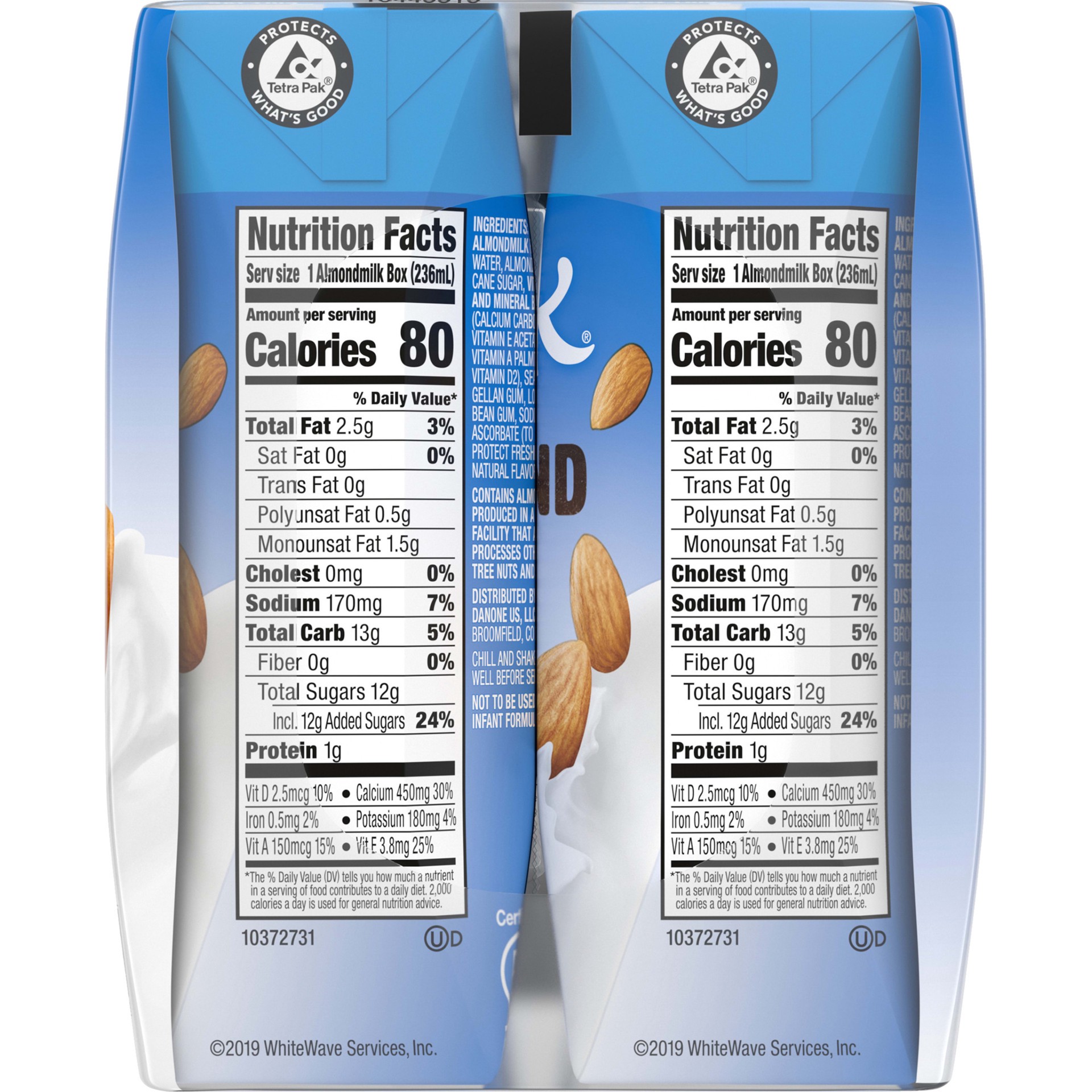 slide 3 of 5, Silk Almond Milk, Vanilla, Shelf Stable, Dairy Free, Lactose Free, Gluten Free Vegan Milk with 0g Saturated Fat and No Cholesterol per Serving, 8 FL OZ Carton, 6 Ct, 8 fl oz