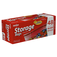 slide 3 of 17, Meijer Double Zipper Storage Bags, Quart, 48 ct