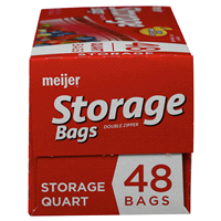 slide 15 of 17, Meijer Double Zipper Storage Bags, Quart, 48 ct