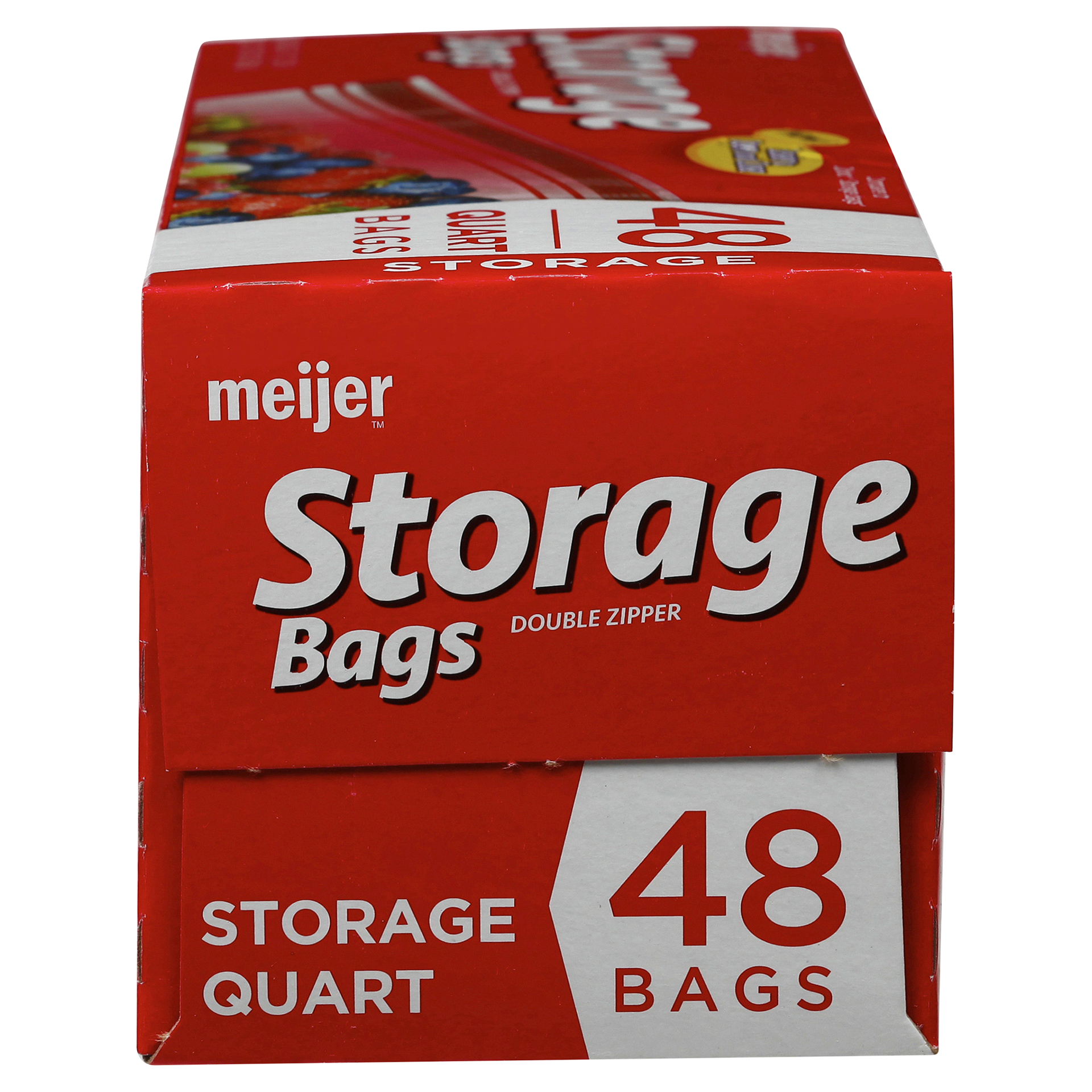 slide 17 of 17, Meijer Double Zipper Storage Bags, Quart, 48 ct