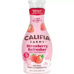 Califia Farms Strawberry Creme Coconut & Strawberry Drink, Plant Based - 48 fl oz