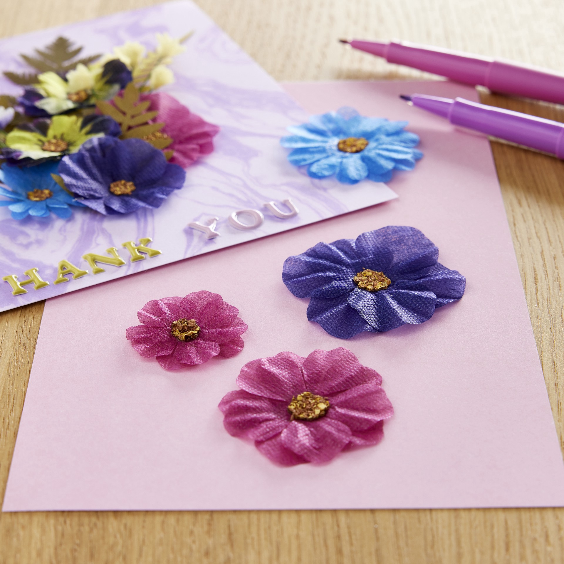 slide 3 of 3, Dark Fabric Pressed Flower Embellishments By Recollections, 1.25 in to 1.75 in