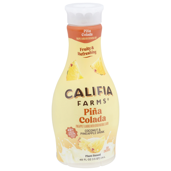 slide 1 of 1, Califia Farms Pina Colada Coconut & Pineapple Drink, Plant Based - 48 fl oz, 48 fl oz