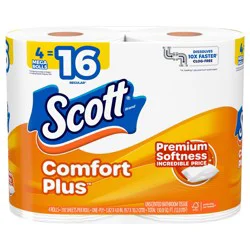 Scott ComfortPlus Toilet Paper - 4 Mega Rolls