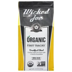 Wicked Joe Coffee Co. Organic Whole Bean Medium Roast Breakfast Blend Coffee 12 oz