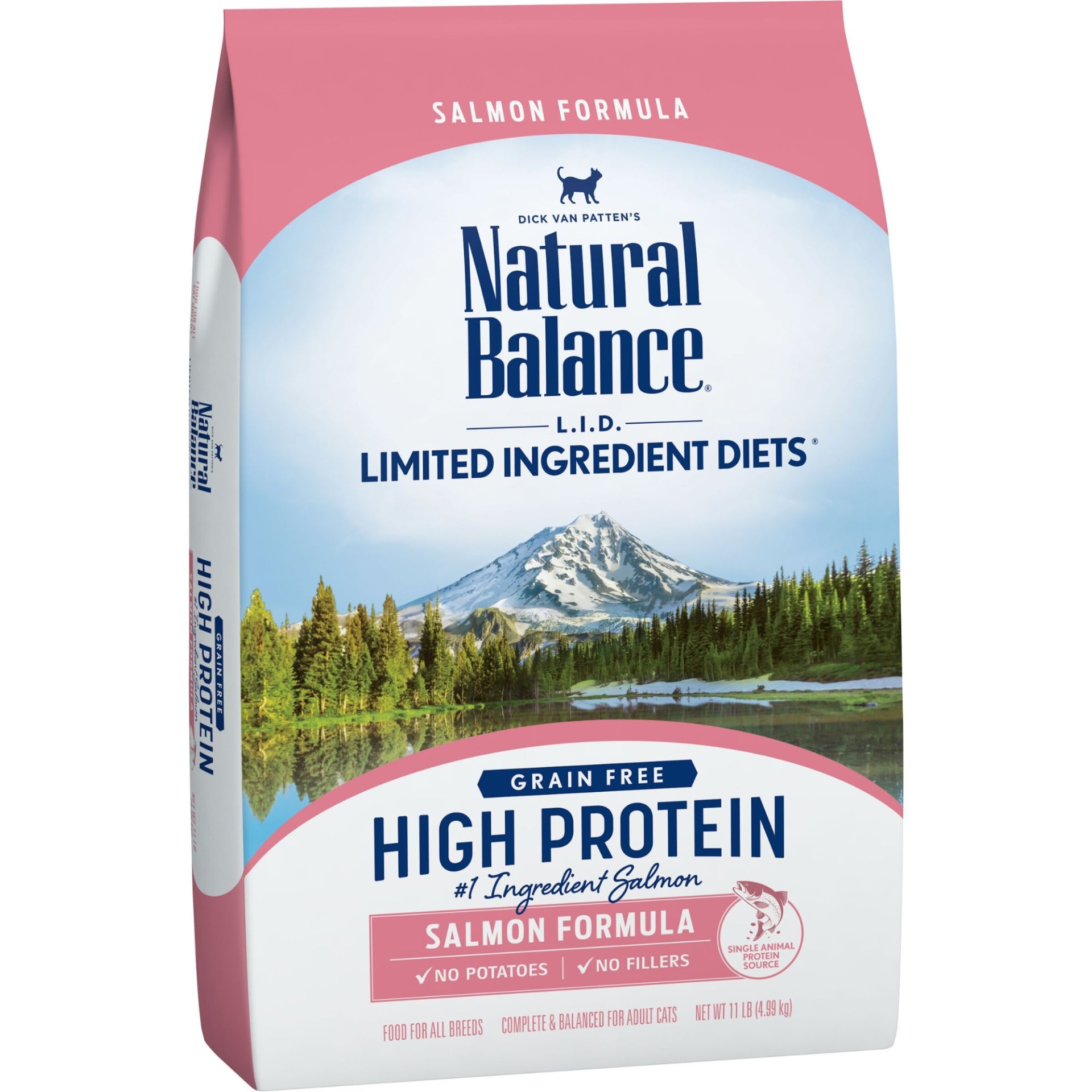 slide 1 of 1, Natural Balance L.I.D. High Protein Salmon Formula Adult Dry Cat Food, 11 lb