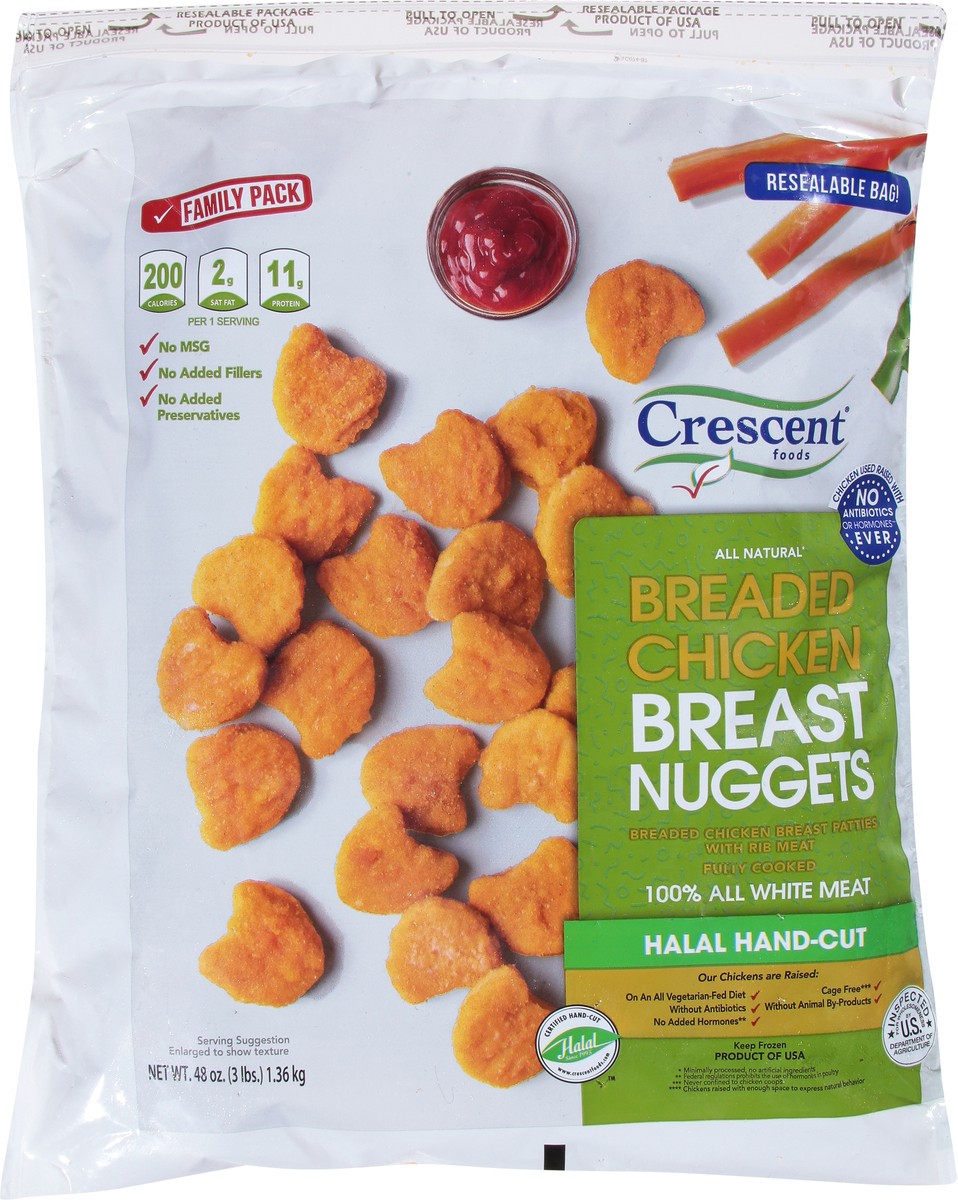 slide 4 of 14, Crescent Foods 100% White Meat Breaded Chicken Breast Nuggets Family Pack 48 oz, 48 oz