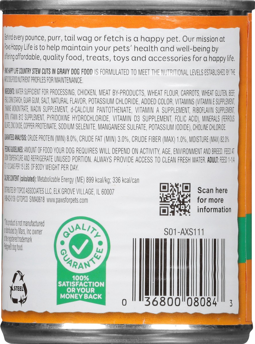 slide 10 of 11, Paws Happy Life Country Stew Cuts In Gravy Dog Food 13.2 oz Can, 13.2 oz