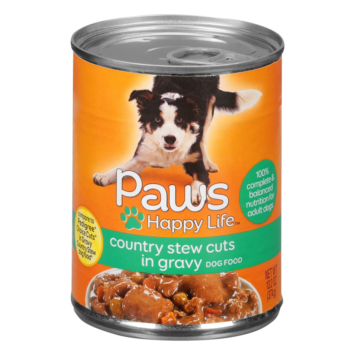 slide 1 of 9, Paws Happy Life Premium Country Stew Cuts In Gravy Dog Food, 13.2 oz