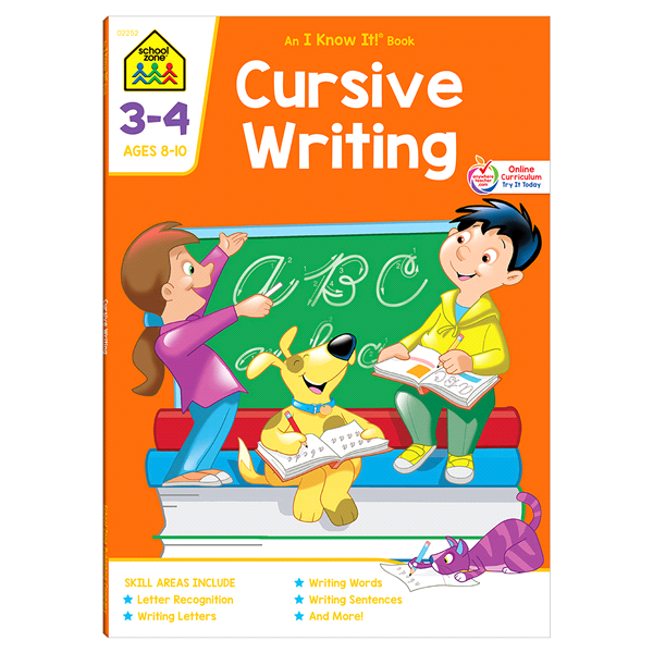slide 1 of 1, School Zone Cursive Writing Grades 3-4 Workbook, 1 ct