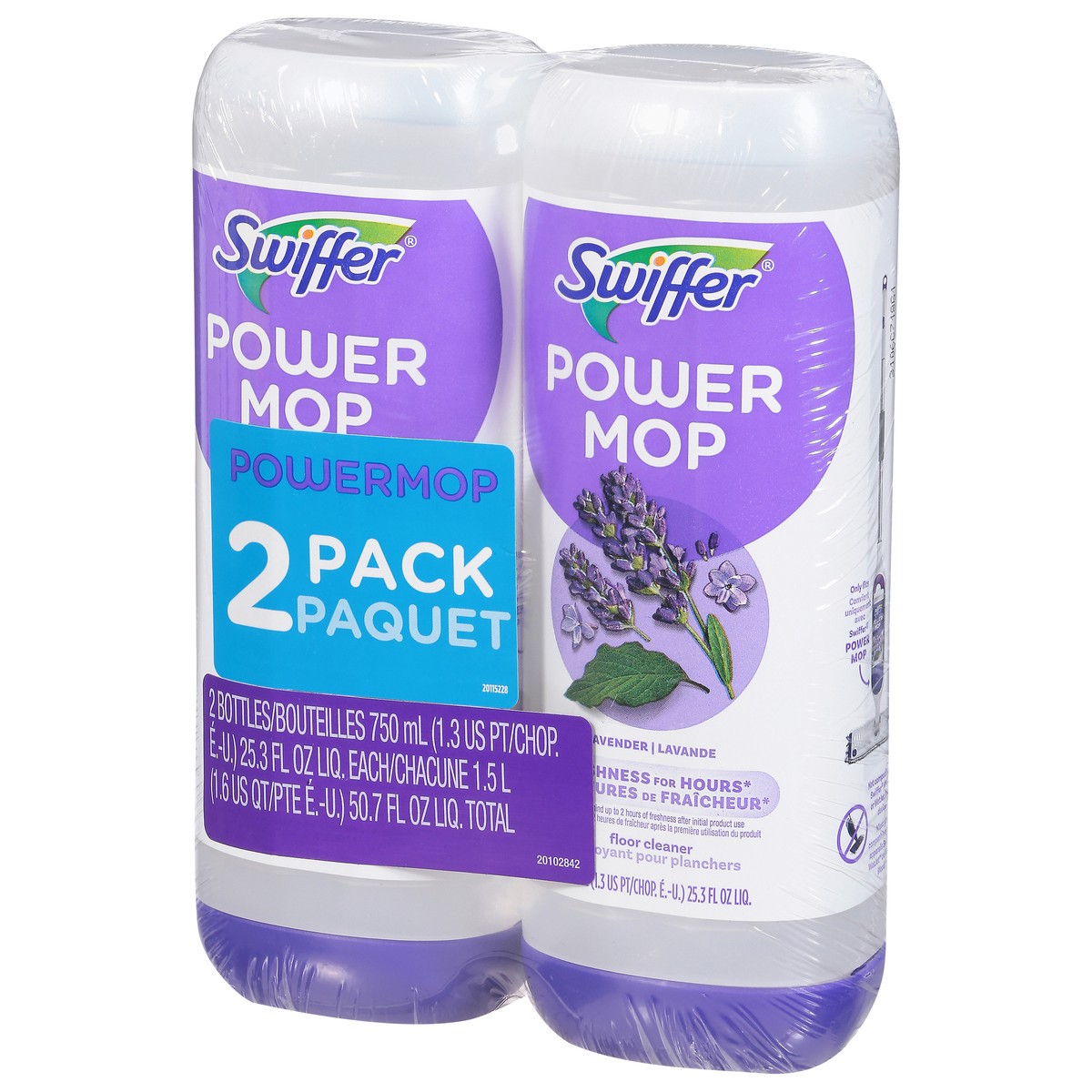 slide 8 of 13, Swiffer Power Mop Refill Solution, Tile, Vinyl, Laminate, Wood, Floor Cleaner, Lavender, 50.6oz, 2 ct