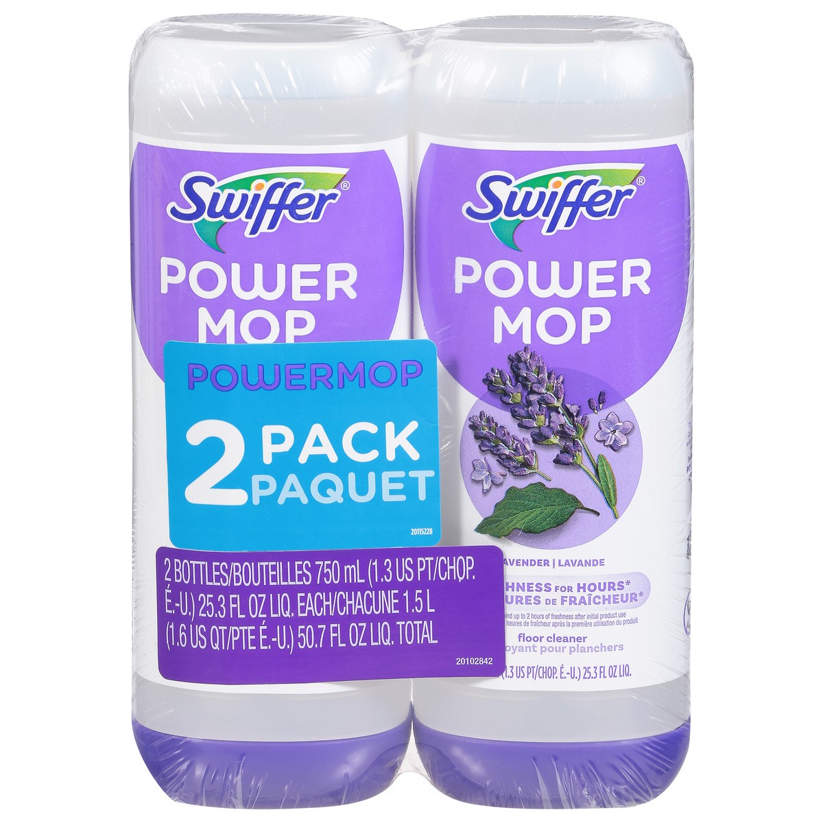 slide 9 of 13, Swiffer Power Mop Refill Solution, Tile, Vinyl, Laminate, Wood, Floor Cleaner, Lavender, 50.6oz, 2 ct